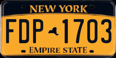 NY license plate FDP1703
