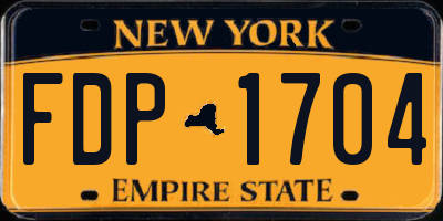 NY license plate FDP1704