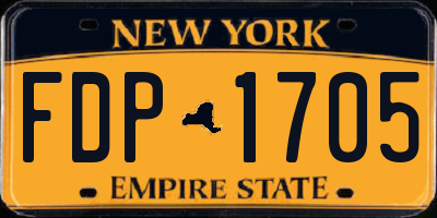 NY license plate FDP1705