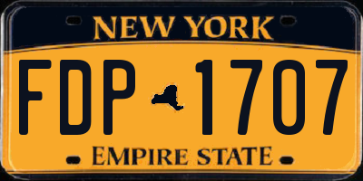 NY license plate FDP1707