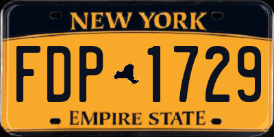 NY license plate FDP1729