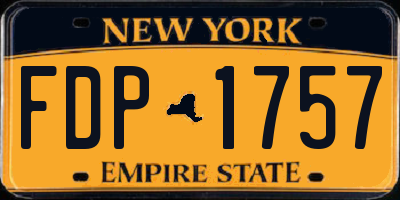 NY license plate FDP1757