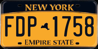 NY license plate FDP1758