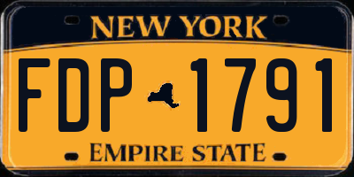 NY license plate FDP1791