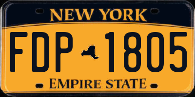 NY license plate FDP1805