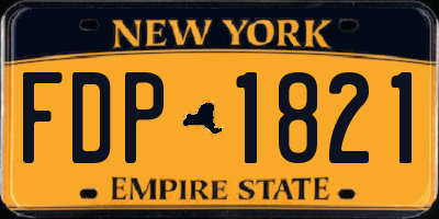 NY license plate FDP1821