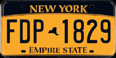 NY license plate FDP1829