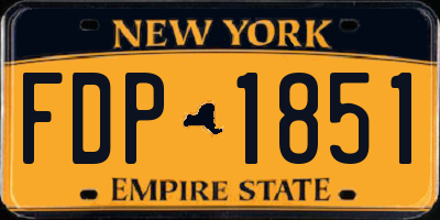 NY license plate FDP1851