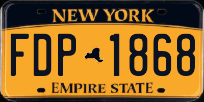 NY license plate FDP1868