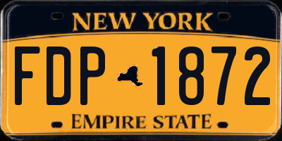 NY license plate FDP1872