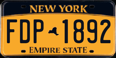 NY license plate FDP1892
