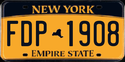 NY license plate FDP1908