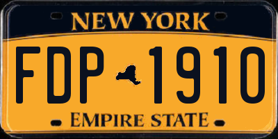 NY license plate FDP1910