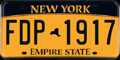 NY license plate FDP1917