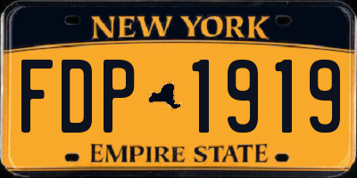 NY license plate FDP1919