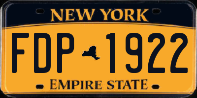 NY license plate FDP1922