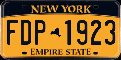 NY license plate FDP1923