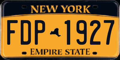 NY license plate FDP1927