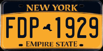 NY license plate FDP1929