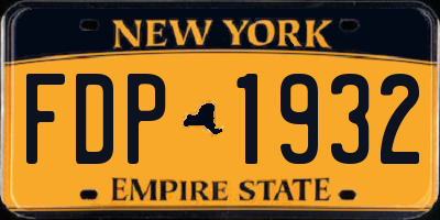 NY license plate FDP1932