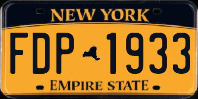 NY license plate FDP1933