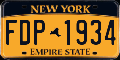 NY license plate FDP1934