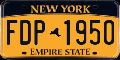 NY license plate FDP1950
