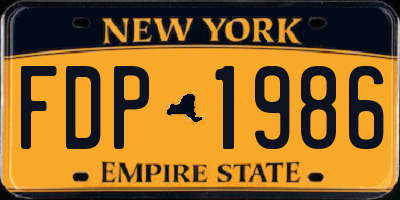 NY license plate FDP1986
