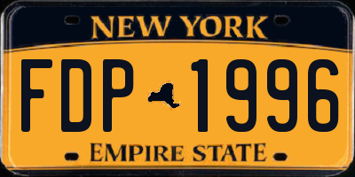 NY license plate FDP1996