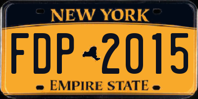 NY license plate FDP2015