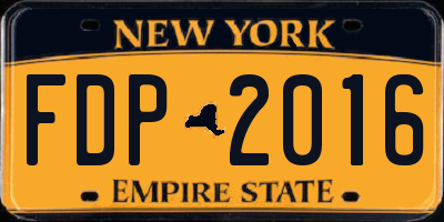 NY license plate FDP2016