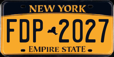 NY license plate FDP2027