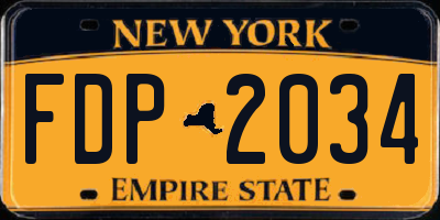 NY license plate FDP2034