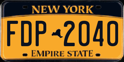 NY license plate FDP2040
