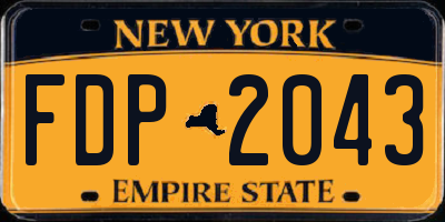 NY license plate FDP2043