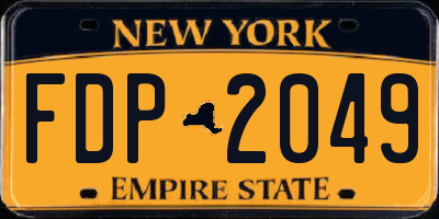 NY license plate FDP2049