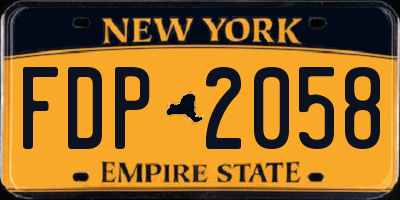 NY license plate FDP2058