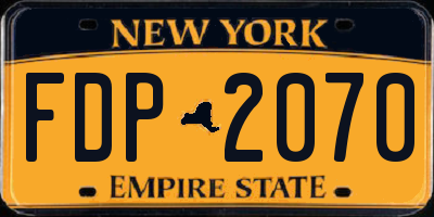 NY license plate FDP2070
