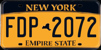 NY license plate FDP2072