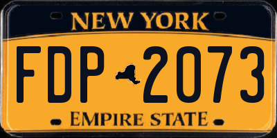 NY license plate FDP2073