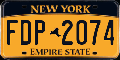 NY license plate FDP2074