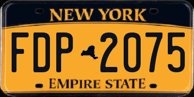 NY license plate FDP2075