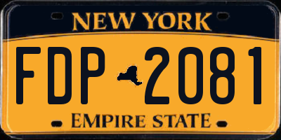 NY license plate FDP2081