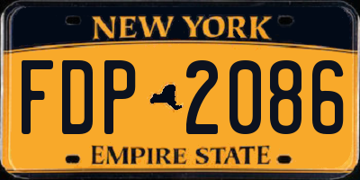 NY license plate FDP2086