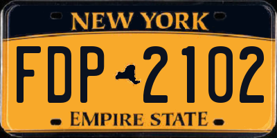 NY license plate FDP2102