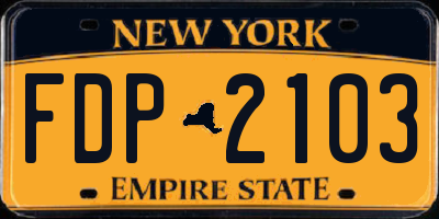 NY license plate FDP2103