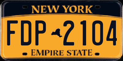 NY license plate FDP2104