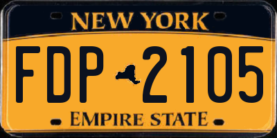 NY license plate FDP2105