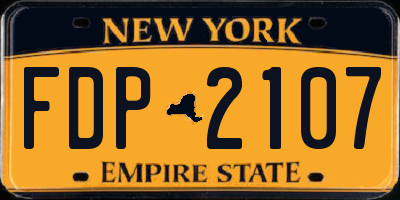 NY license plate FDP2107