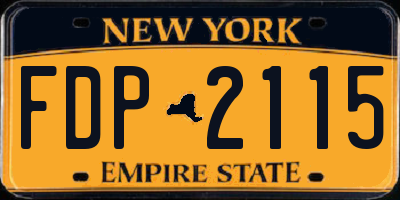 NY license plate FDP2115